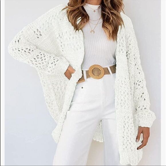 NEW Batwing Sleeves Hollow Out Cardigan Sweater - Picture 1 of 16